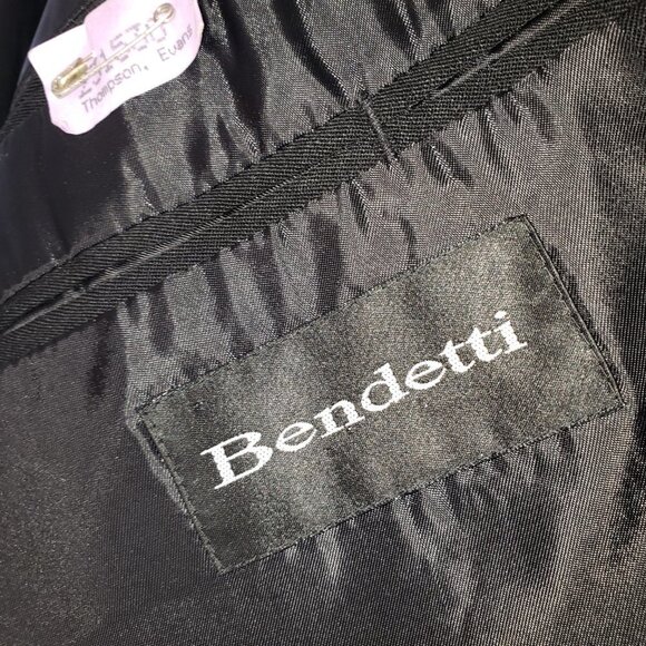 Bendetti Uomo Men's Black 2-Piece Suit with Suspenders, 38R - Picture 9 of 11